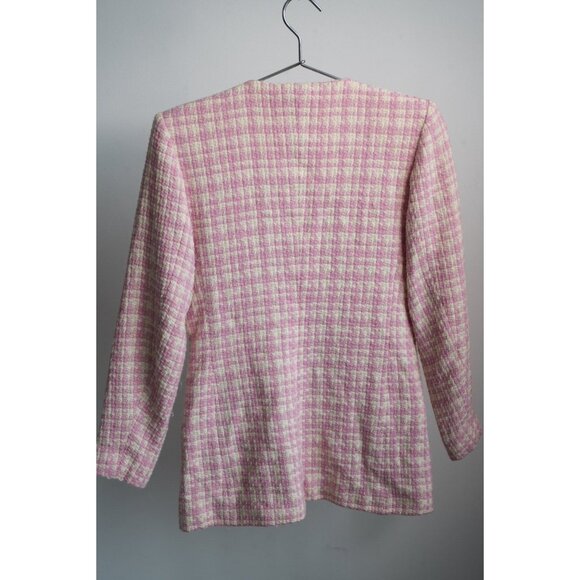 Vintage Yves Saint Laurent Button Front Tweed Jacket Pink - Picture 7 of 7